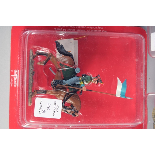 290 - DEL PRADO, EIGHT DIE CAST SOLDIERS ON HORSEBACK, in a Perspex case, (8).