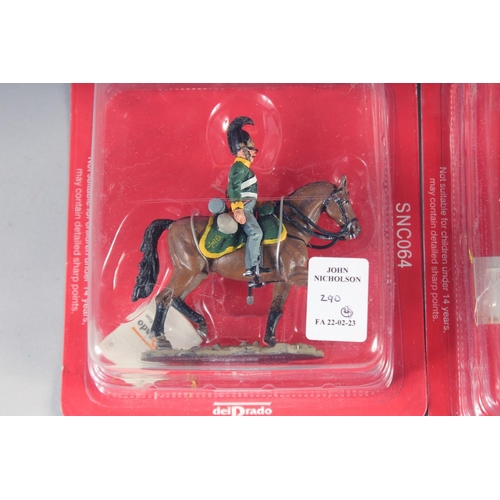 290 - DEL PRADO, EIGHT DIE CAST SOLDIERS ON HORSEBACK, in a Perspex case, (8).