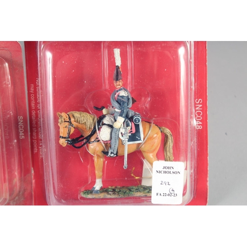 292 - DEL PRADO, SIX DIECAST SOLDIERS ON HORSEBACK, in a Perspex case, (6).