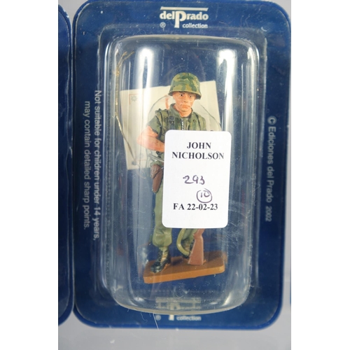 293 - DEL PRADO, TEN SMALL VARIOUS DIECAST SOLDIERS. (10).