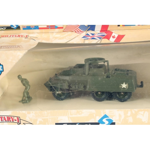 299 - SOLIDO, Military, combat car, French truck, Dodge 4x4, Half Track, boxed, (4).