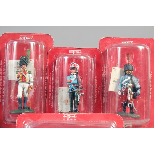 370 - A COLLECTION OF TEN DEL PRADO SOLDIERS, in a Perspex case.