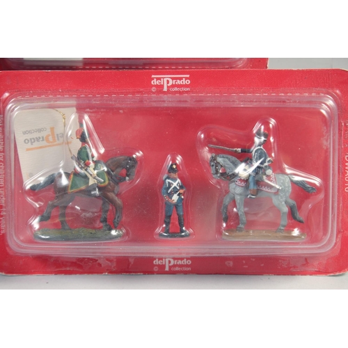 370 - A COLLECTION OF TEN DEL PRADO SOLDIERS, in a Perspex case.