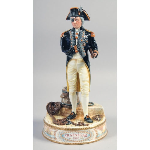 371 - ROYAL DOULTON FIGURE OF VICE ADMIRAL LORD NELSON no. HN3489, no. 250 of 950, standing on a base with... 