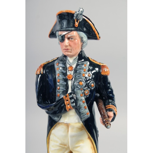 371 - ROYAL DOULTON FIGURE OF VICE ADMIRAL LORD NELSON no. HN3489, no. 250 of 950, standing on a base with... 