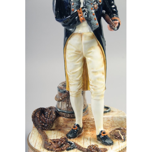 371 - ROYAL DOULTON FIGURE OF VICE ADMIRAL LORD NELSON no. HN3489, no. 250 of 950, standing on a base with... 