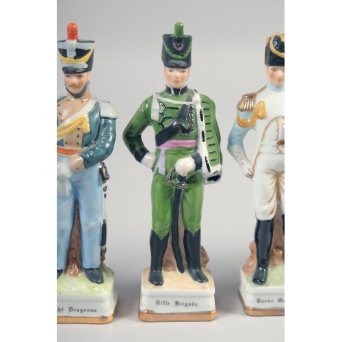 390 - A SET OF SIX PORCELAIN SOLDIERS 6.5