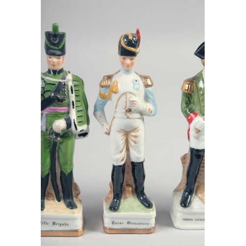 390 - A SET OF SIX PORCELAIN SOLDIERS 6.5