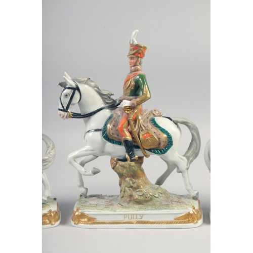 396 - A GOOD SET OF THREE SOLDIERS ON HORSEBACK, Davoust, Pully, Bessieres, 10