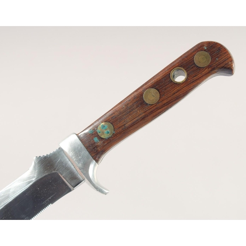 41 - AN AUTO MESSER PUMA KNIFE, with wooden handle, 10