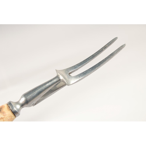 66 - AN ANTLER HANDLE KNIFE AND FORK, 8