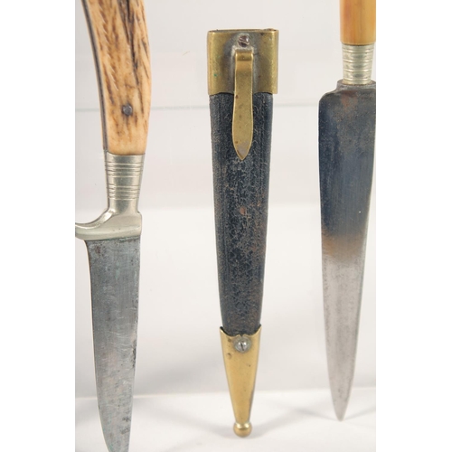 91 - TWO BONE AND ANTLER HANDLED KNIVES, 9