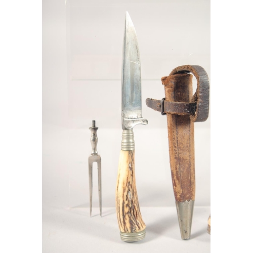 92 - TWO BONE AND ANTLER HANDLED KNIVES, 8