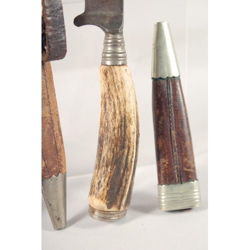 92 - TWO BONE AND ANTLER HANDLED KNIVES, 8