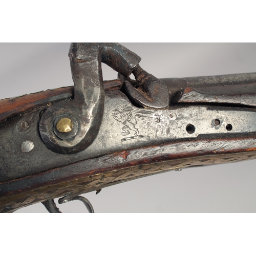 237 - A LATE 19TH CENTURY AFGHAN JEZAIL TYPE RIFLE with later European percussion cap lock mechanism, 120.... 