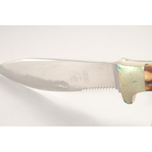 97 - AN EICKHORN SOLINGEN KNIFE with antler handle, 7.5