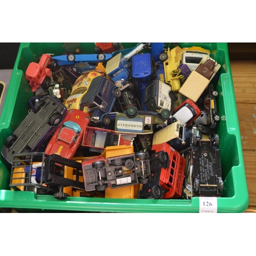 126 - A box of model and toy cars.