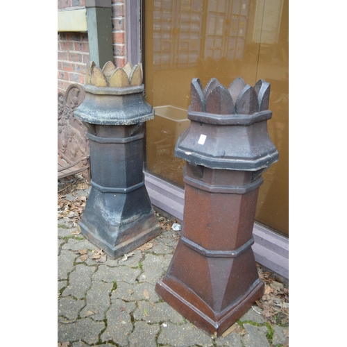 18 - A good large pair of chimney pots.