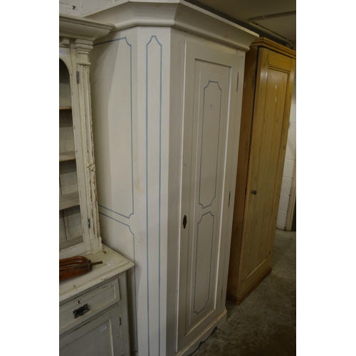 187 - A painted single door wardrobe.