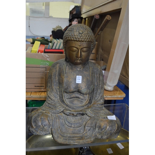 214 - A large model of a seated buddha.