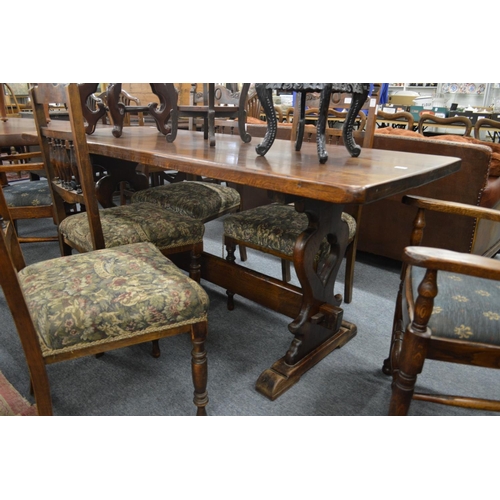 259 - An oak refectory style dining table 6' long x 2' 6