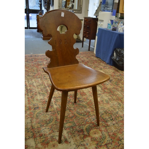 286 - An unusual Swiss walnut refectory style drawer leaf dining table together with a set of ten dining c... 