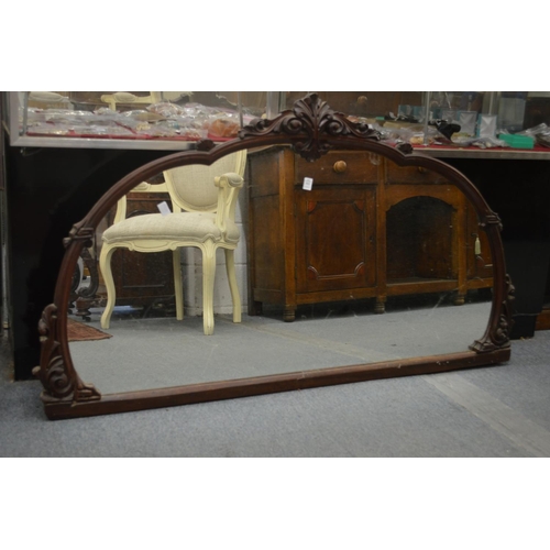 311 - A Victorian mahogany over mantel mirror.