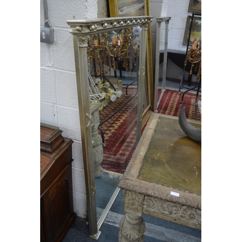 326 - A good large Regency style silvered framed over mantel mirror 4' 9