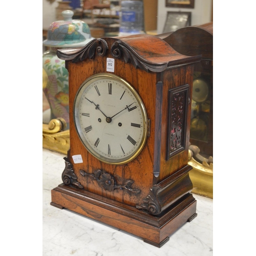 352 - A good early 19th century rosewood bracket clock.