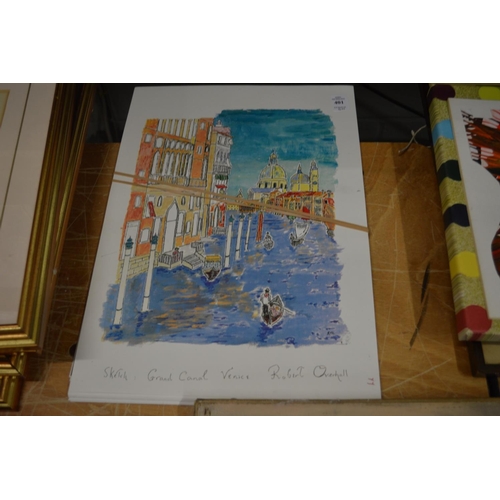 401 - Colour prints depicting Venice etc.