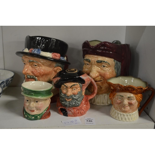 546 - Doulton and other character jugs.