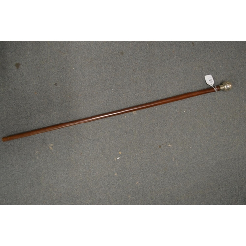 638 - A silver handled walking stick.