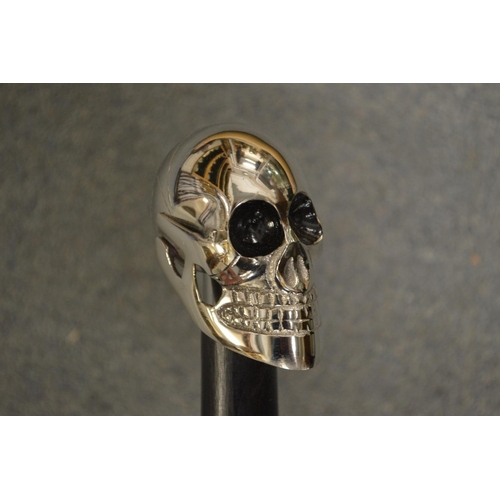 646 - A walking stick, the handle modelled as a skull.