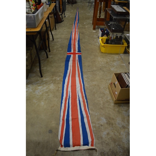 653 - A Union Jack and a very long naval pennant.