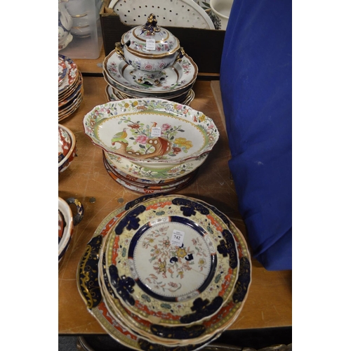 742 - A quantity of Masons, Spode and similar ironstone dinnerware.