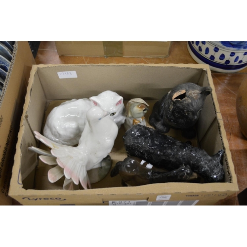 756 - A porcelain model of a dove and other items.