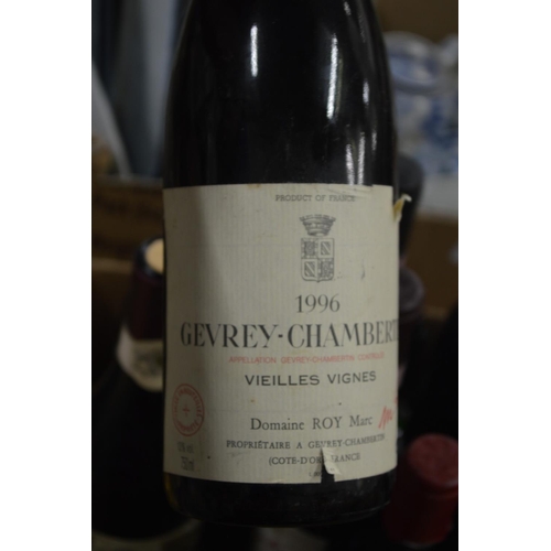 758 - Ten bottles of red wine to include Borolo, Gevrey-Chambertin, etc, together with two bottles of liqu... 