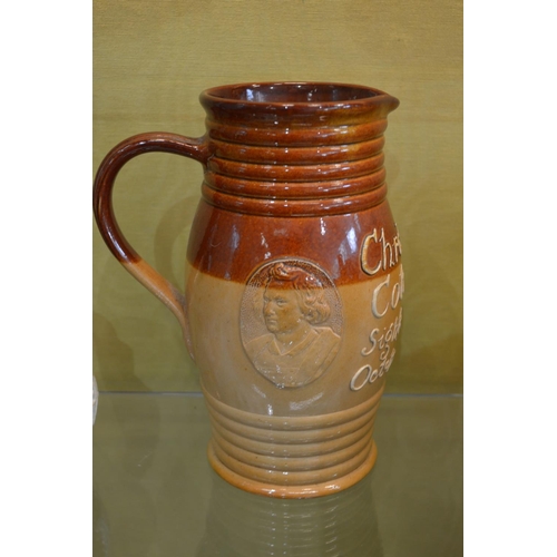 788 - Royal Doulton salt glazed jug commemorating Christopher Columbus.