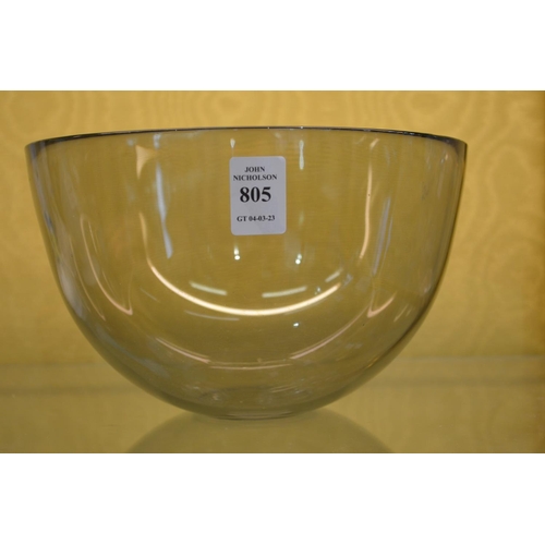 805 - A smoky glass bowl.