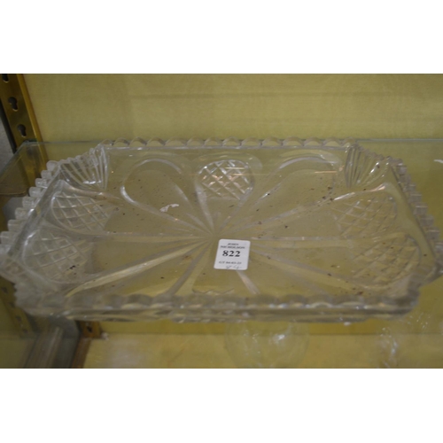 822 - Four cut glass trays.