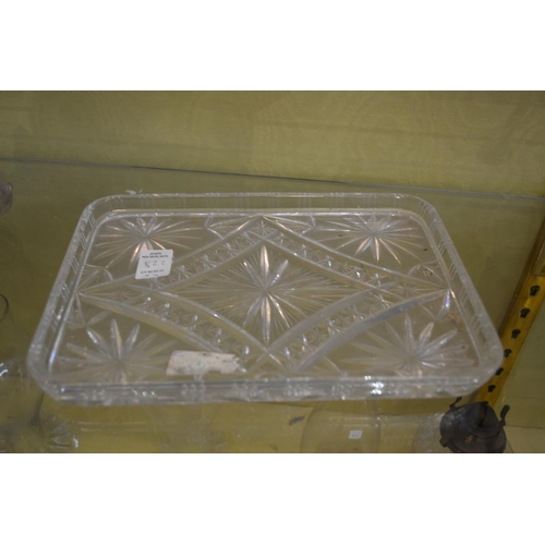 822 - Four cut glass trays.