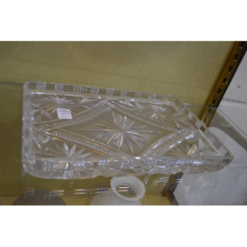 822 - Four cut glass trays.