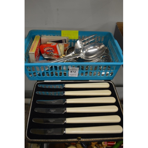 872 - Plated cutlery etc.