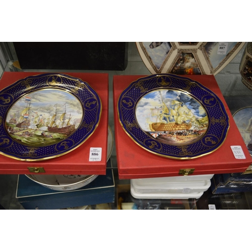 886 - Two boxed Spode maritime plates.