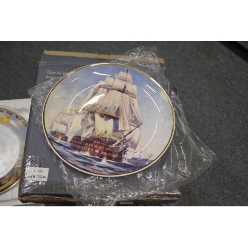 890 - A collection of boxed commemorative plates relating to the Battle of Copenhagen, Nelson etc.