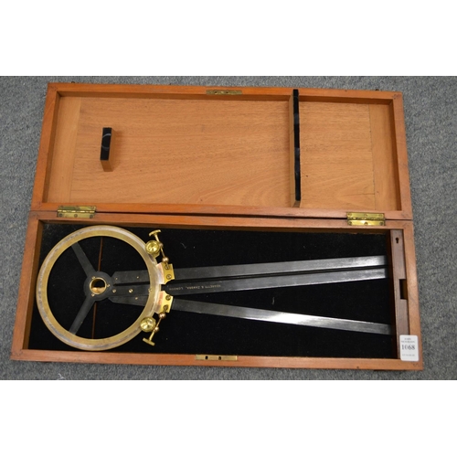 1068 - A Negretti & Zambra surveying tool in a mahogany case.