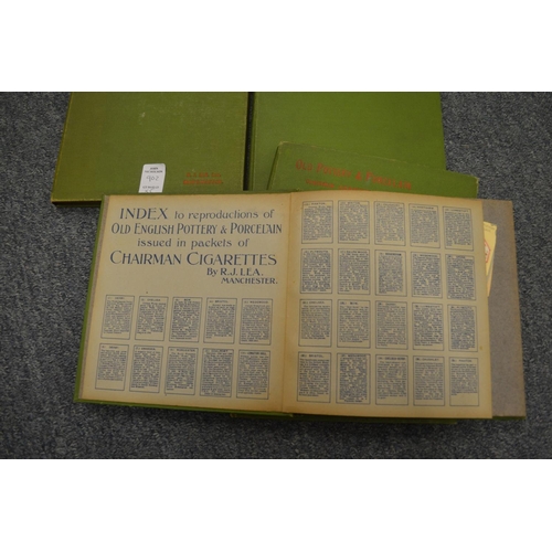 902 - Chairman cigarette cards, five albums containing a complete set of old pottery and porcelain.