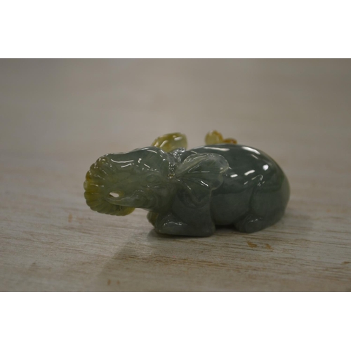 938 - A Chinese carved jade model of an elephant.