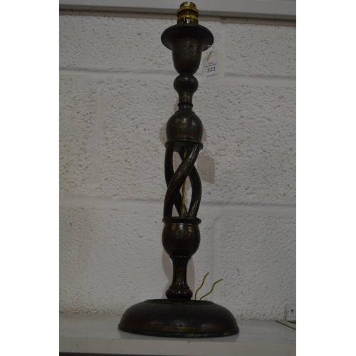 522 - A Kashmir lacquered wood lamp base.