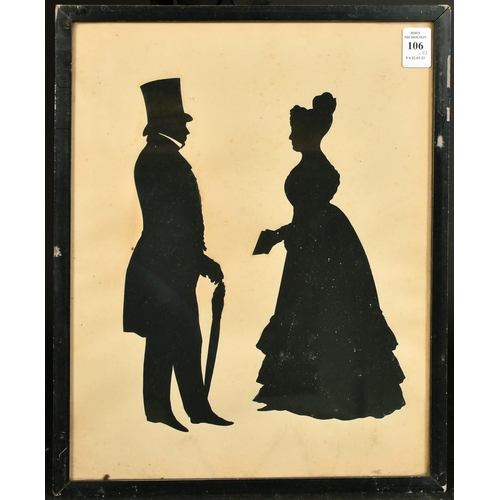 106 - A collection of five early 19th century silhouettes, relating to the Egerton family, the largest 14